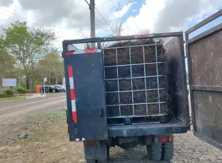 El  camiones transportaban alambre de hierro extraído de neumáticos que fueron incinerados el fin de semana en el corregimiento de playa Leona.