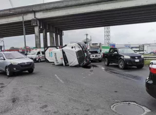 Escena del accidente en Los Cuatro Altos, Colón.