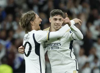 Federico Valverde festeja su gol. /Foto: EFE