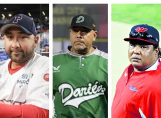 José Mayorga (izq.), director técnico de Panamá para el Premier 12. Carlos César Maldonado (c), será el director de la Sub-18 y José Murillo III, director de la U-12. Foto: Fedebeis