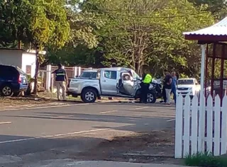 Escena del accidente de tránsito a eso de las 5 de la mañana de hoy.