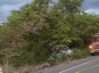 Escena del accidente fatal en la vía Interamericana, altura de Natá, provincia de Coclé.