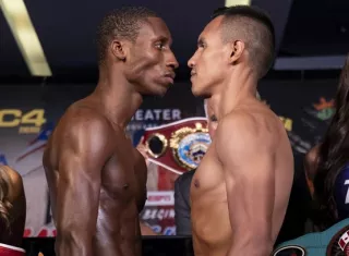 Ceremonia de pesaje oficial realizada hoy viernes.