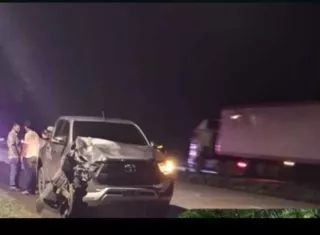 Escena del accidente de tránsito.