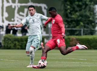 Acción del encuentro Sub-23 entre Panamá y México. Foto: Fepafut