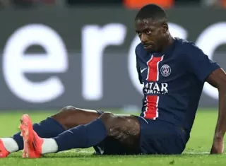 Ousmane Dembélé cuando se lesionó.