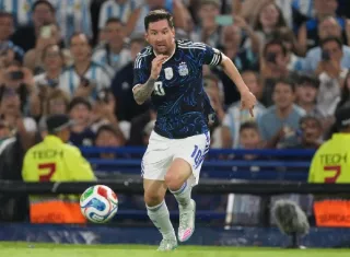 Lionel Messi durante una de las prácticas en la ciudad de Kansas City, sede del campamento base de Argentina.