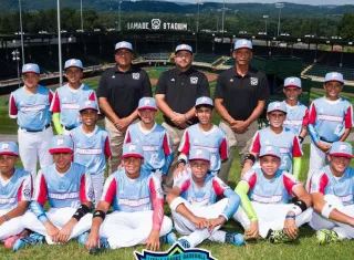 El equipo de las Pequeñas Ligas de Doleguita, David, Chiriquí, que representa a Panamá en la Serie Mundial de Pequeñas Ligas, en Williamsport.