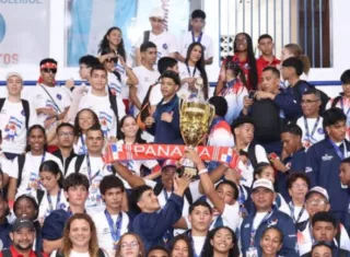 Parte de la delegación de Panamá.