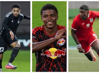 El lateral Jair Modelo (izq.) y los delanteros Mijahir Jiménez (c) y Josué Vergara buscarán debutar por primera vez con la selección absoluta.
