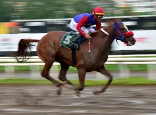 Wonder Lady durante la carrera.