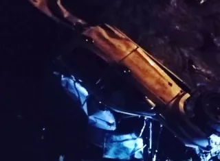 Escena del fatal accidente de tránsito ocurrido esta madrugada.