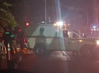 Escena del accidente de tránsito donde murió el agente policial.
