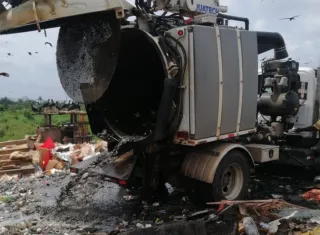 Sacan toneladas de basura de estación de bombeo de Colón. Foto: Cortesía