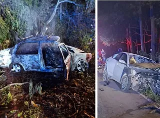 Vista de cómo quedaron los vehículos involucrados en el accidente.  /  Foto: BCBRP
