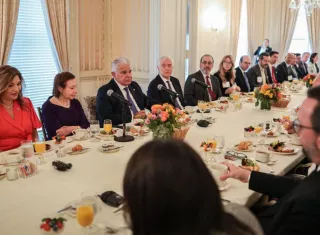 Intervención del presidente Mulino durante el encuentro.