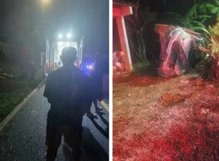 El conductor de una pick-up Ford Ranger de color gris perdió el control del volante, invadió el carril contrario e impactó al peatón.  /  Fotos: La Verdadera Voz De Veraguas