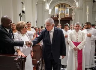 El presidente Mulino junto con sus ministros, familiares e invitados especiales estuvieron presentes en el Te Deum.