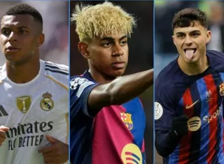 Kylian Mbappé, Lamine Yamal y Pedri. 