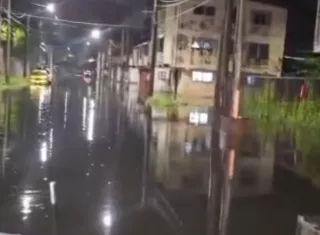 Las calles de la ciudad de Colón completamente anegadas.