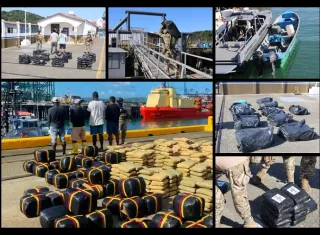 La droga, los detenidos y las lanchas quedaron a órdenes de la Fiscalía.  /  Fotocomposición: Senan 