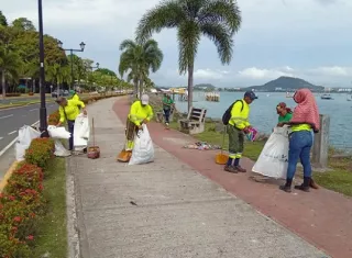 Tras los festejos de Año Nuevo, la AAUD limpia la Calzada de Amador