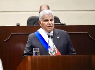 Presidente de la República, José Raúl Mulino, durante su discurso a la nación.  /  Foto: Presidencia