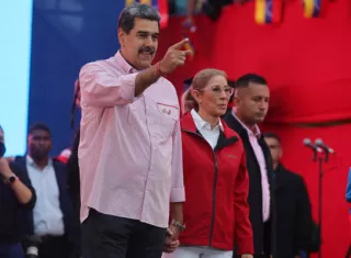El presidente de Venezuela, Nicolás Maduro, junto a su esposa Cilia Flores. Foto: EFE