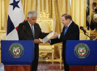 El presidente José Raúl Mulino recibió al mandatario electo venezolano Edmundo González 