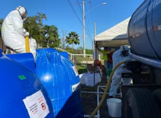 La directora regional del Idaan agregó que, una vez culminada esta fase, se estará aplicando el mismo protocolo de desinfección en el distrito de Guararé, y posteriormente en el resto del distrito de Los Santos, zonas que también reciben el suministro de agua desde esta planta potabilizadora. Foto. Thays Domínguez