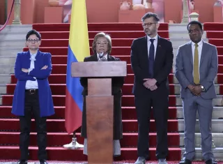 La ministra de Relaciones Exteriores de Colombia, Rosa Villavicencio (c), hizo referencia a la situación venezolana y dejó clara la postura del Gobierno colombiano. Foto: EFE