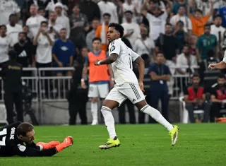 Rodrygo anotó el segundo gol del Real Madrid, el cual marcó la diferencia en el partido ante el Atlético de Madrid. Foto: EFE