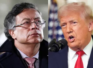 El presidente de Colombia, Gustavo Petro (i), y a su homólogo de Estados Unidos, Donald Trump. Foto: EFE