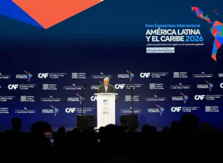  El presidente de Panamá, José Raúl Mulino, habla durante el Foro Económico Internacional América Latina y el Caribe 2026 