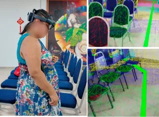 Uso de gafas de RA para orientación en interiores. Foto: Cortesía