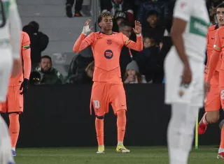 Lamine Yamal festeja su anotación. /EFE