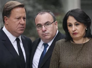 El expresidente Juan Carlos Varela Rodríguez, el exdirector del Consejo de Seguridad, Rolando López Pérez y la exprocuradora Kenia Isolda Porcell.