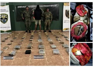 Al concluir las diligencias relacionadas con este nuevo decomiso, todo quedó a órdenes del Ministerio Público para la judicialización del caso.  /  Fotocomposición Senafront