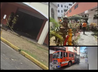 Ynidades del Cuerpo de Bomberos de Balboa y Clayton atendieron la emergencia.  / Fotocomposición: BCBRP