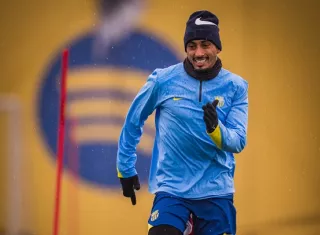 Raphinha durante el entrenamiento de este viernes del Barcelona FC. Foto: Barcelona FC
