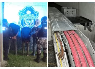 Los aprehendidos, junto con los indicios recabados, fueron puestos a órdenes de las autoridades competentes.  /  Fotocomposición: PN