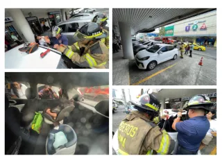 Afortunadamente el bebé no pasó mucho tiempo encerrado.  /  Fotocomposición: BCBRP