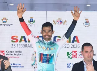 Roberto González defendió el liderato de la montaña en el Giro di Sardegna tras la “Etapa Reina”. /Foto: Cortesía