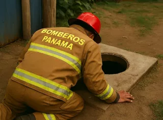 Los camisas rojas lograron extraer el menor de la letrina con vida. /  Imagen ilustrativa generada con IA Copilot