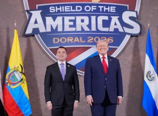 Estados Unidos se ha convertido en un socio clave para Ecuador en la "guerra" que el presidente Noboa declaró desde inicios de 2024 contra las bandas criminales, a las que catalogó de "terroristas". Foto. @DanielNoboaOk