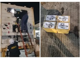 Cada uno de los paquetes incautados presentaba en su parte superior la figura de un escorpión de color negro.  /  Foto: Diómedes Sánchez