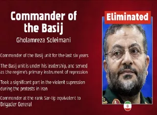 La Fuerza Aérea Israelí, actuando con base en información de inteligencia de las FDI, atacó y eliminó a Gholamreza Soleimani, quien se desempeñó como comandante de la unidad Basij durante los últimos seis años. Foto. EFE/ IDF