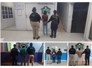 Los cuatro sospechosos quedaron a órdenes de la Fiscalía Metropolitana.  /  Fotos: PN