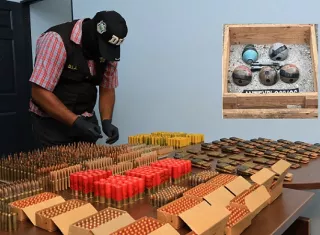 Incautan 5 mil 330 municiones y cinco granadas en lote baldío de Arraiján