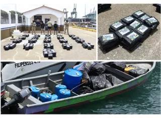 Los tripulantes fueron retenidos y puestos a disposición de la Fiscalía de Drogas de Panamá.  /  Fotocomposición: Senan